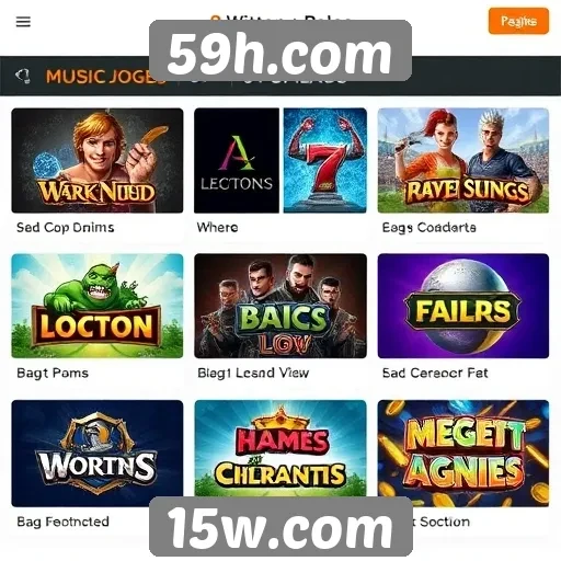 Jogos populares em 59h.com e suas características